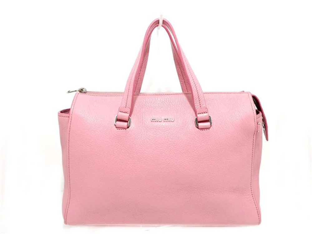 Miu Miu bag shoulder embossed leather pink